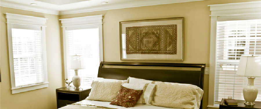 bedroom with blinds